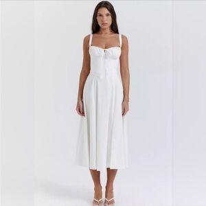 HOUSE OF CB 'Carmen' White Bustier Sundress /Size XS-US (P) 2-4